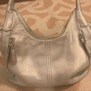 Tignanello silver hobo bag
